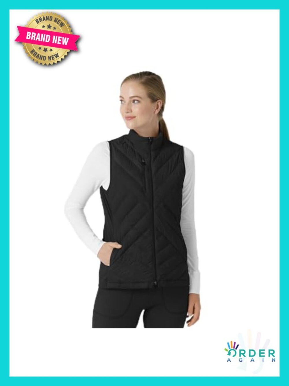 Women's Quilted Scrub Vest Sleeveless Puffer Style with Pockets